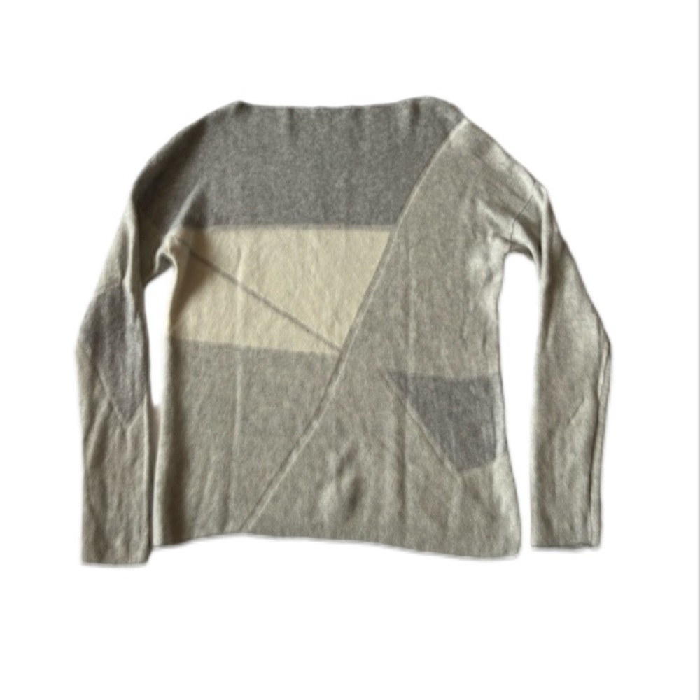 Vince Cashmere Wool Blend Colorblock Sweater Women’s Size Large Repairs - Picture 2 of 14